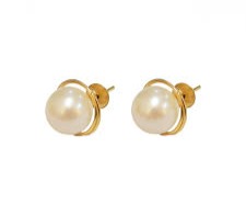 BRINCO DE PEROLA COM NINHO OURO 18K