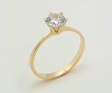 ANEL SOLITARIO EM OURO18K