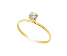 ANEL DE SOLITARIO OURO 18K