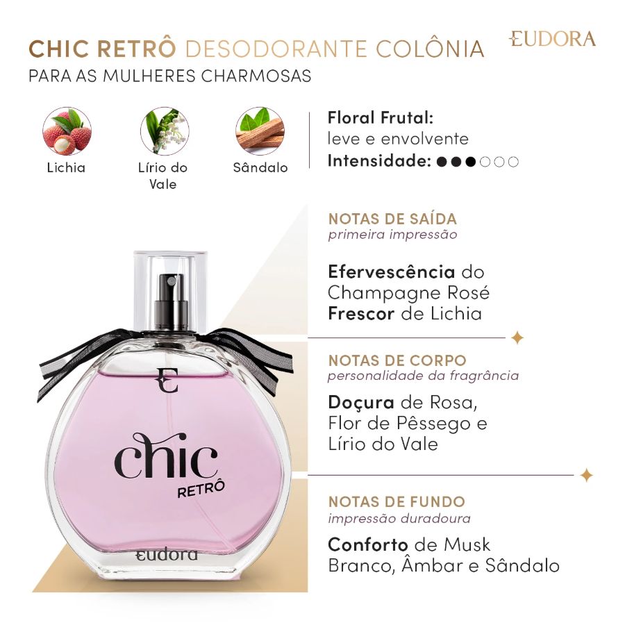 Eudora Chic Retrô 95ml PIX R$71,76