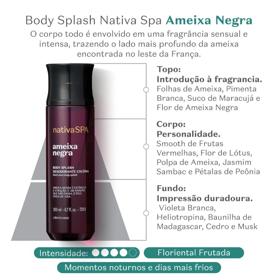 Boticario Ameixa Negra Nativa SPA 200ml PIX R$62,56
