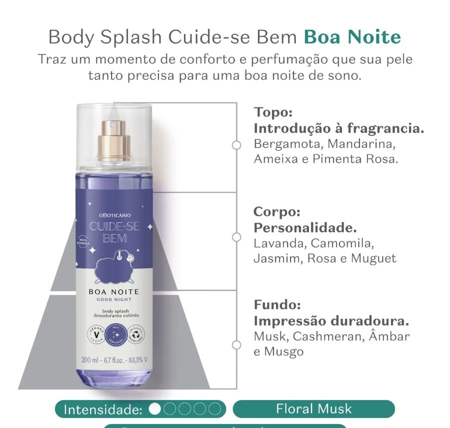 Boticario Boa Noite Cuide se bem, 200mlPIX R$59,80