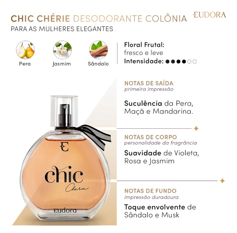 Eudora Chic Cherie,95ml PIX R$62,56