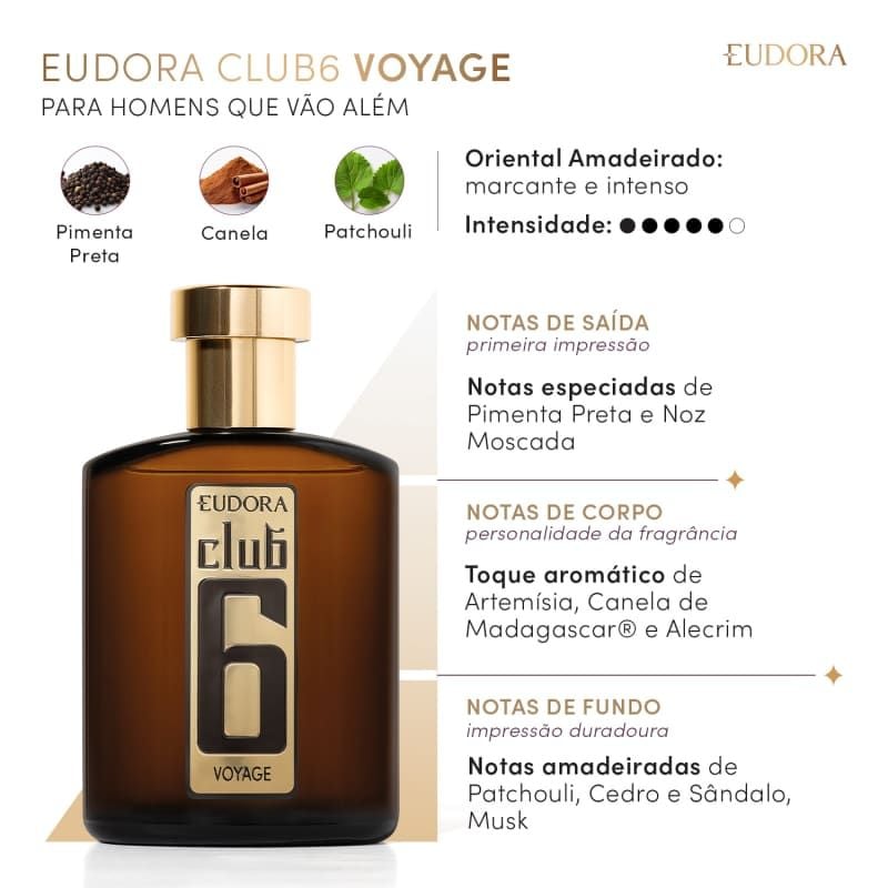 Eudora Club 6 Voyage Eudora 95ml PIX R$76,35