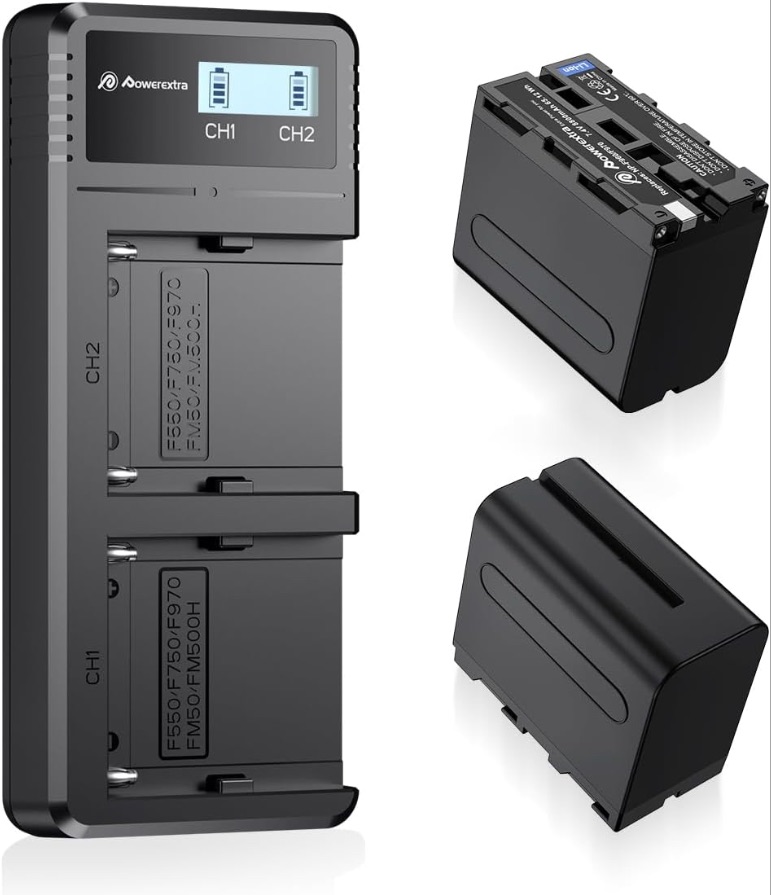Batería NP-F970 (pack de 2) cargador incluido