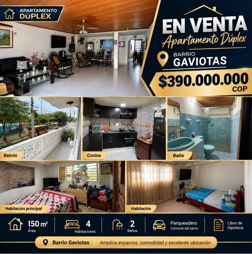 APTO DÚPLEX AV. PEDRO DE HEREDIA GAVIOTAS