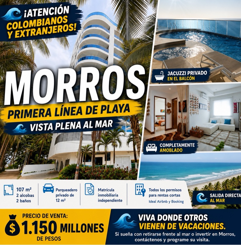 APTO EN MORROS PRIMERA LÍNEA DE PLAYA