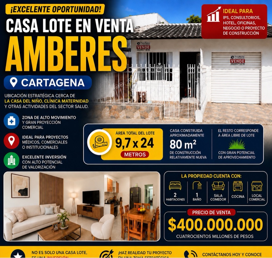 CASA LOTE EN VENTA EN AMBERES