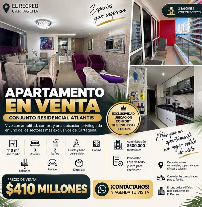 APTO EN VENTA EN EL RECREO