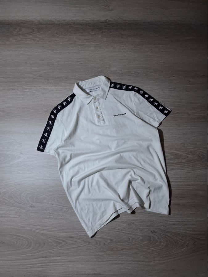 Calvin Klein Jeans White Logo Tape Polo