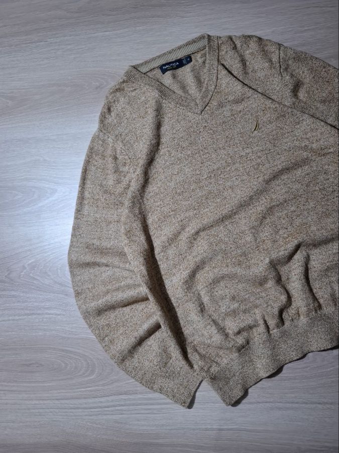 Nautica V-Neck Knit Sweater Oatmeal / Beig