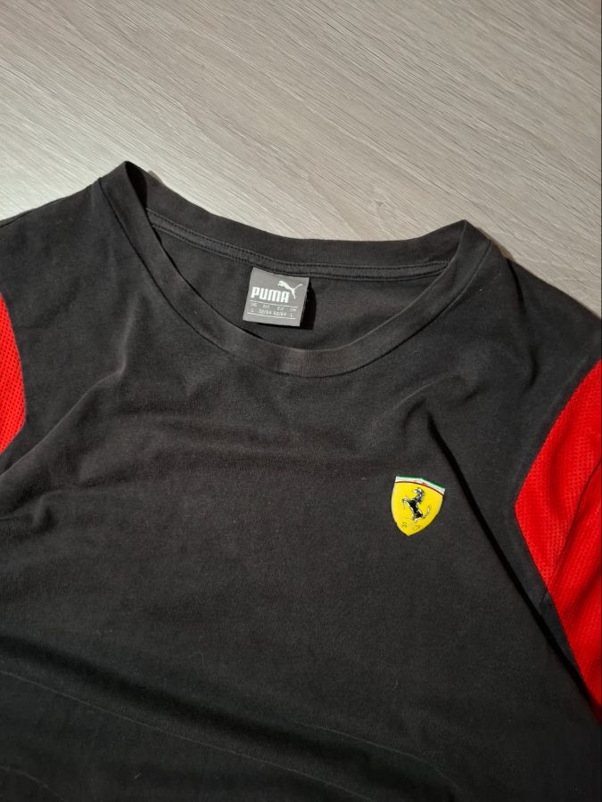 Puma Scuderia Ferrari Black Red Mesh T-Shirt