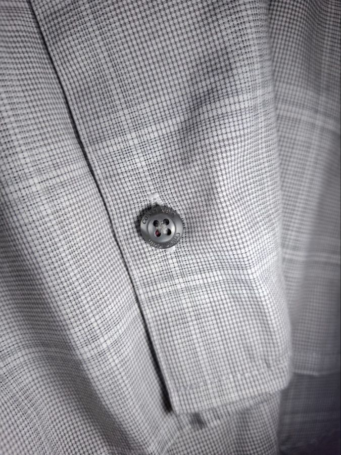 Calvin Klein Grey Plaid Stretch Shirt