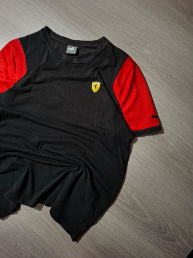 Puma Scuderia Ferrari Black Red Mesh T-Shirt