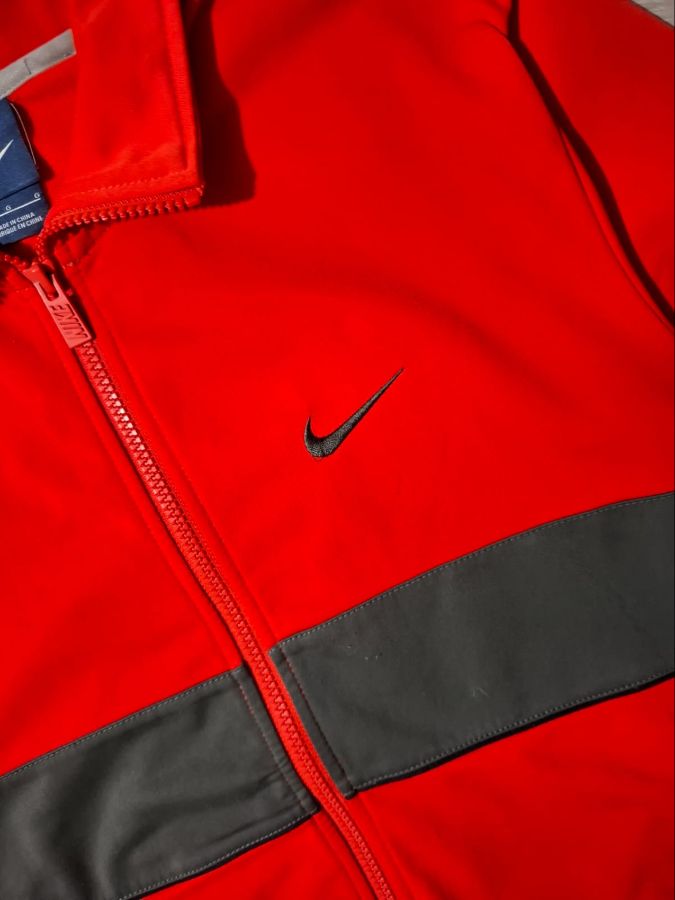 Vintage Y2K Nike Red Track Jacket Blue Tag