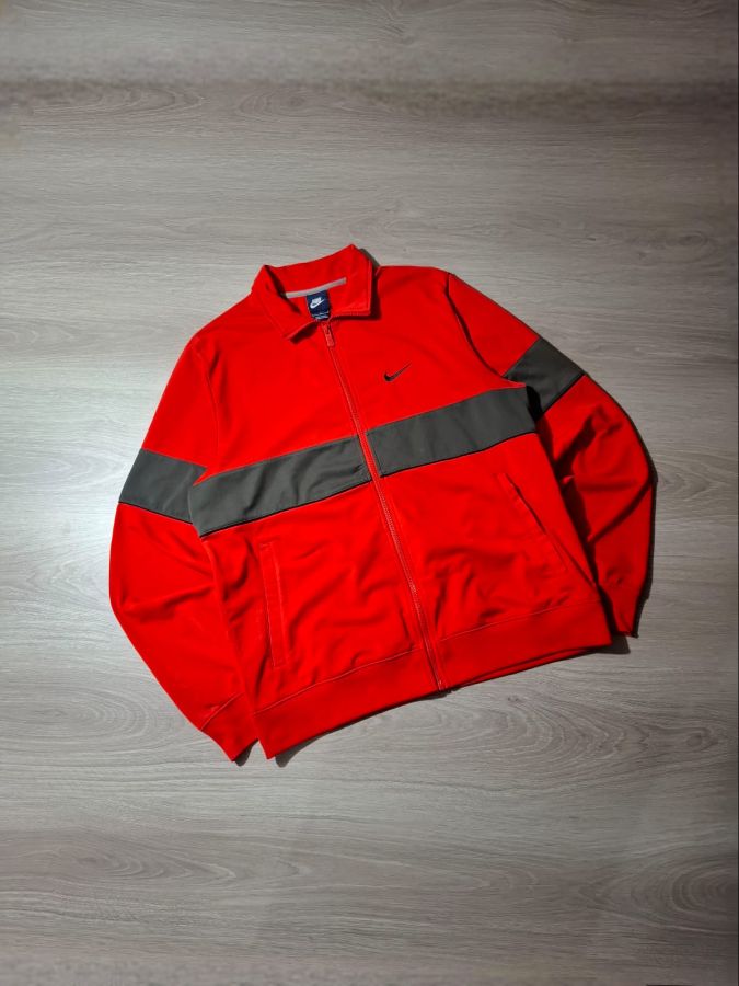 Vintage Y2K Nike Red Track Jacket Blue Tag