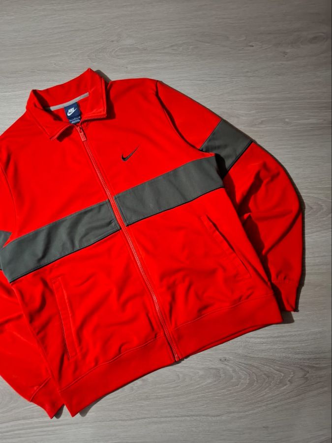 Vintage Y2K Nike Red Track Jacket Blue Tag