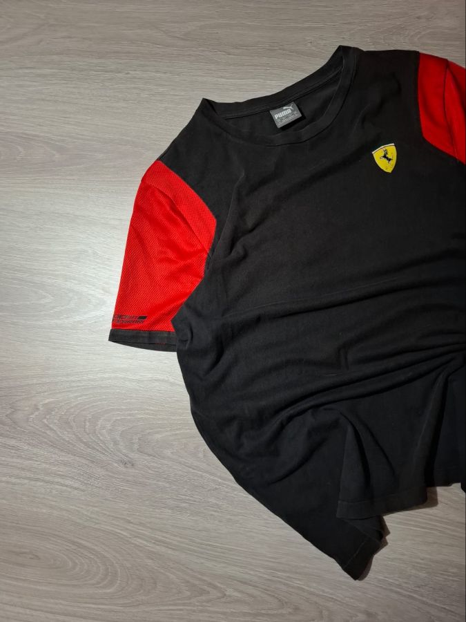 Puma Scuderia Ferrari Black Red Mesh T-Shirt