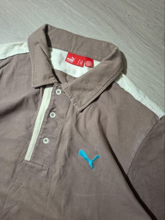 Puma Taupe Tribal Graphic Polo
