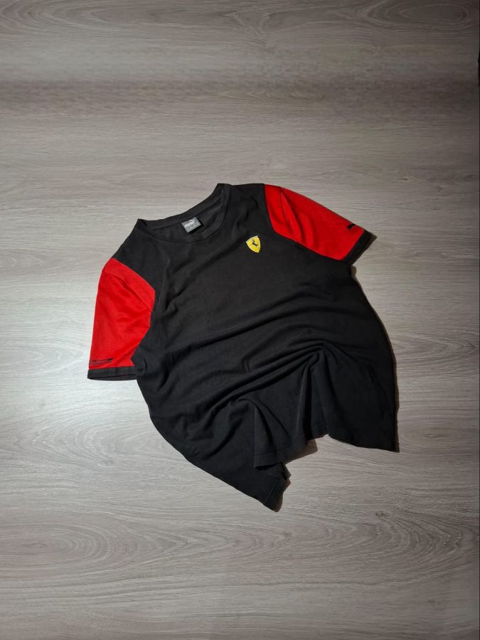 Puma Scuderia Ferrari Black Red Mesh T-Shirt
