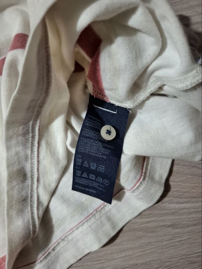White Striped Tommy Hilfiger Polo Shirt