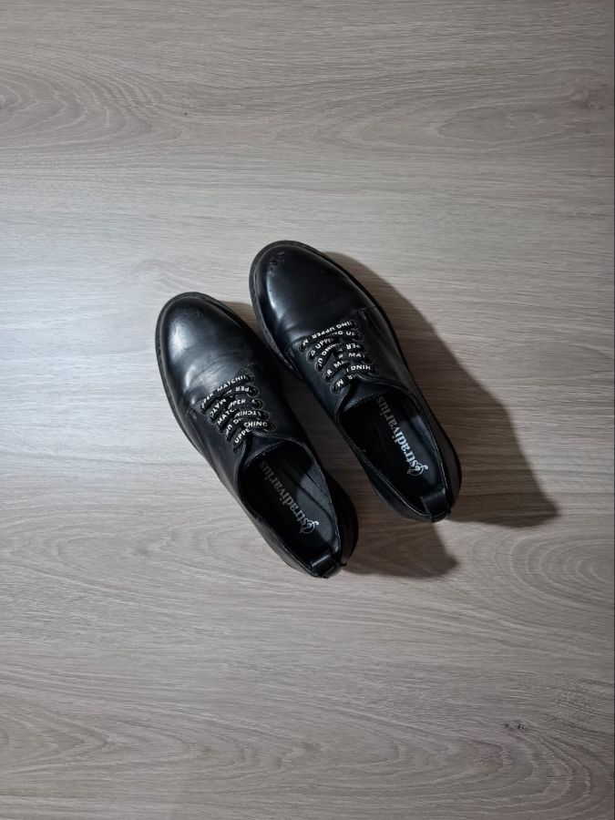 Stradivarius Black Platform Derby Shoes