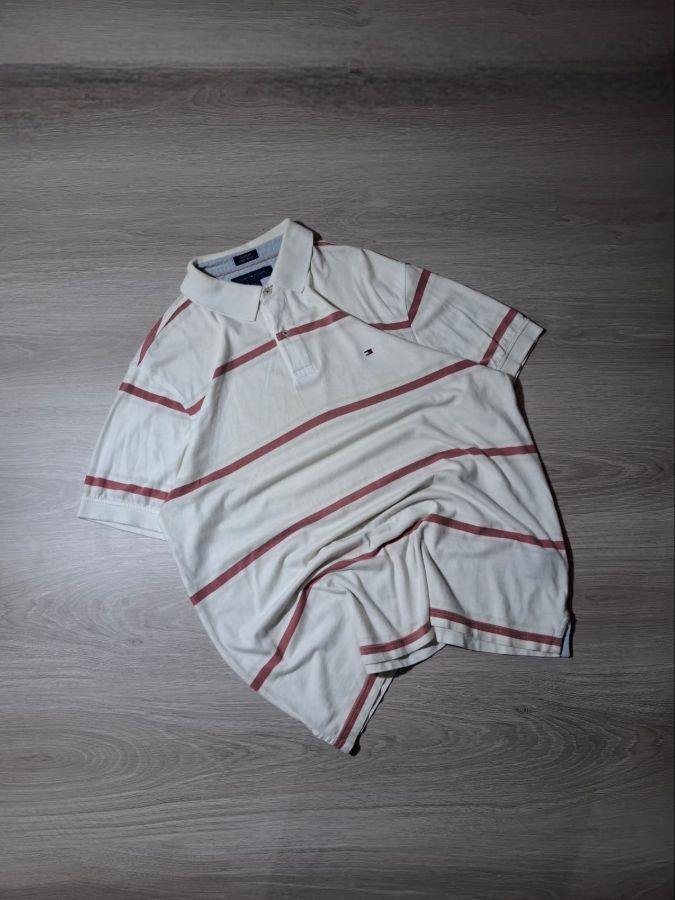 White Striped Tommy Hilfiger Polo Shirt