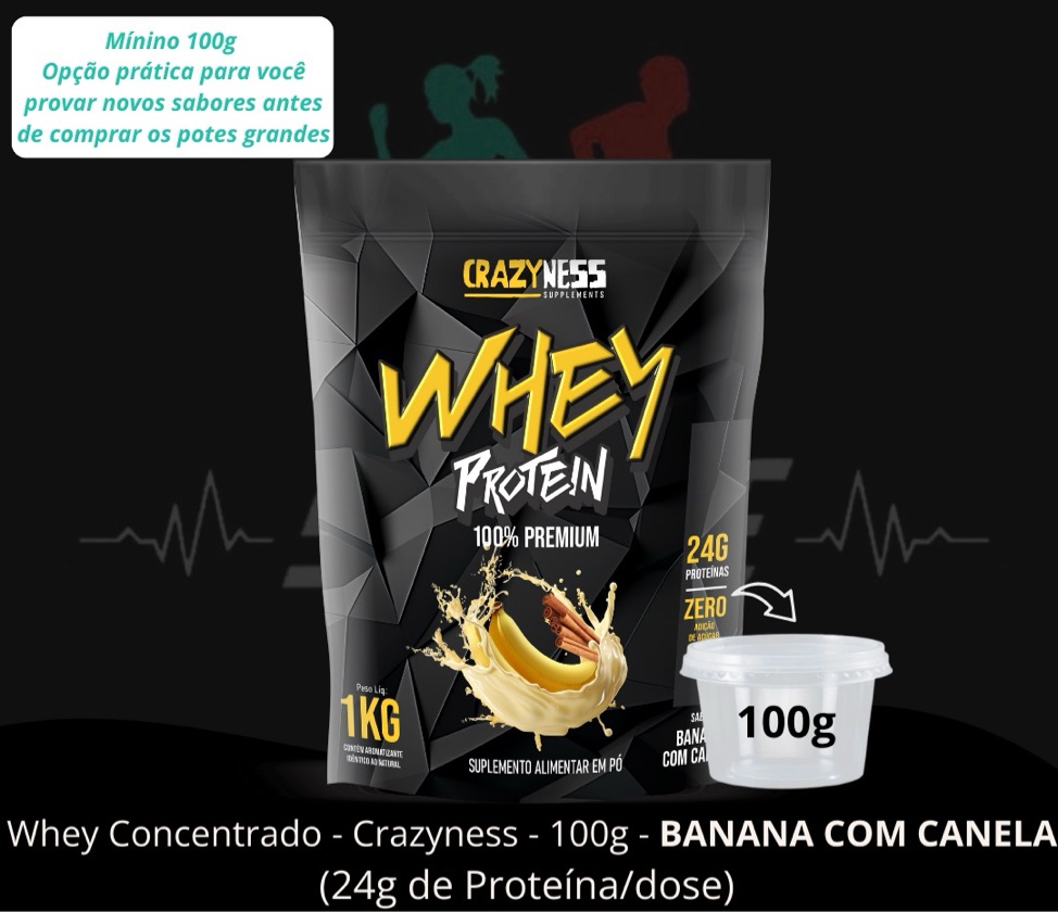 Banana com Canela - 100g - Whey Concentrado - Crazy