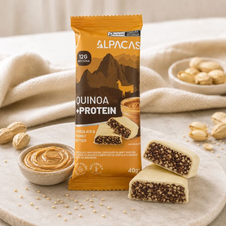 Barra de Proteína de Amendoim - Alpacas sem glúten - 40g