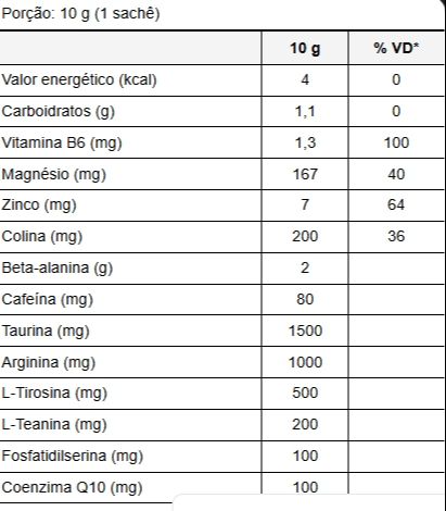 Sachê Pré-treino baixa Cafeína - Energético - Pump Z Squadz10g