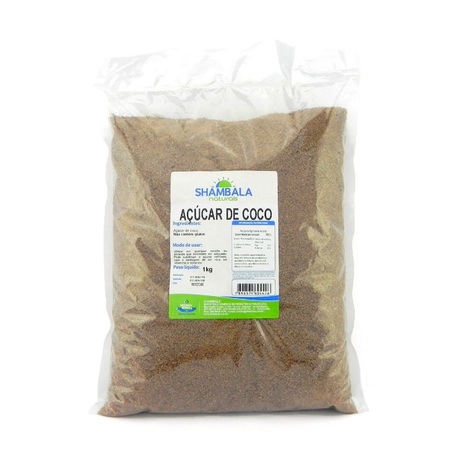 Açúcar de Coco s/glúten - 1kg - Shambala