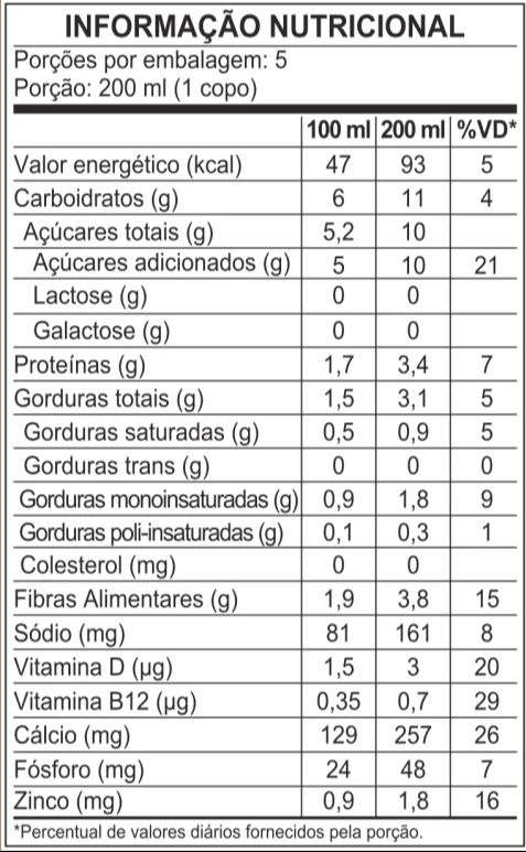 Achocolatado sem lactose/glúten - Notco - 1L