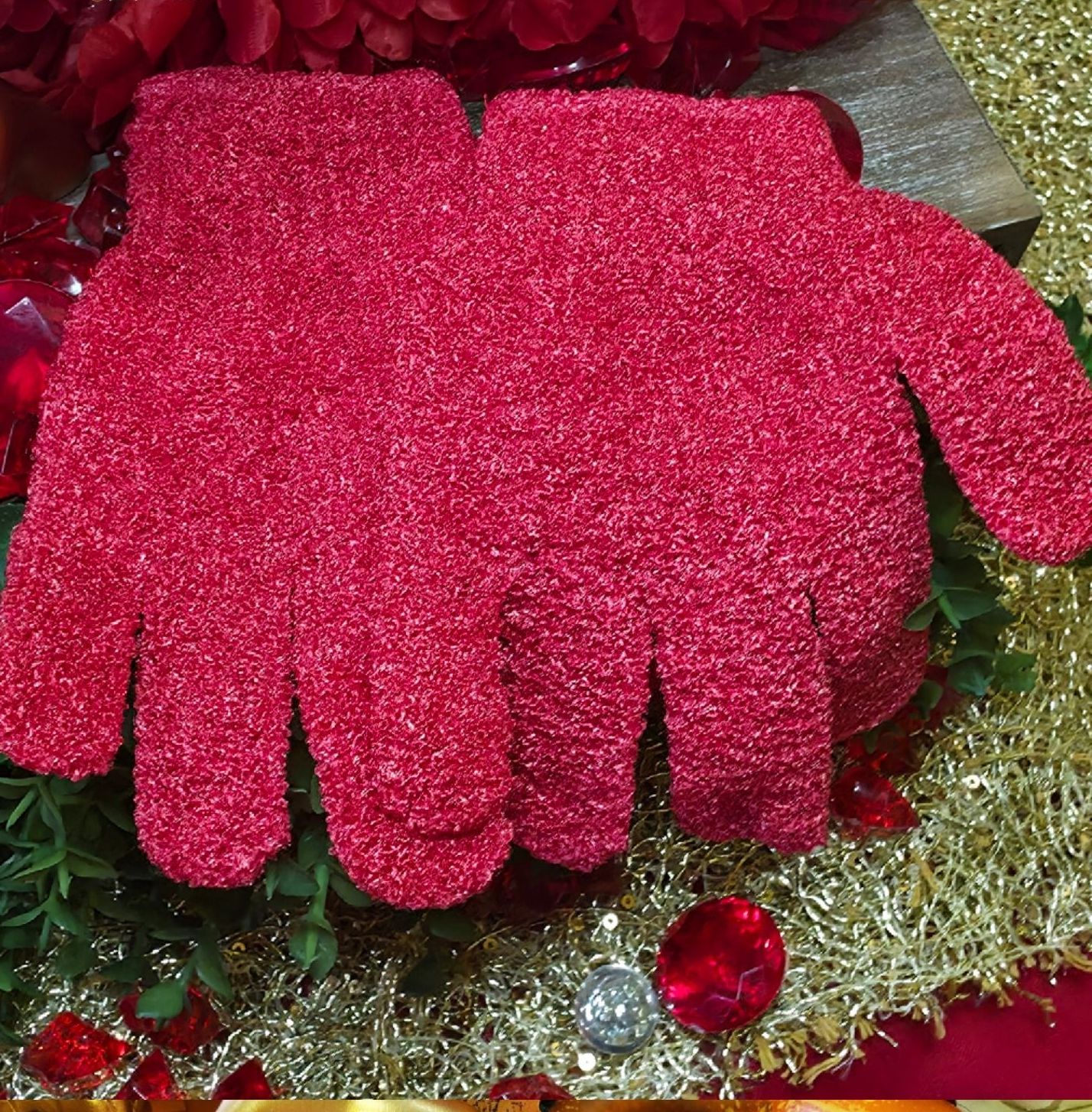 Red - Exfoliating Glove - Pair