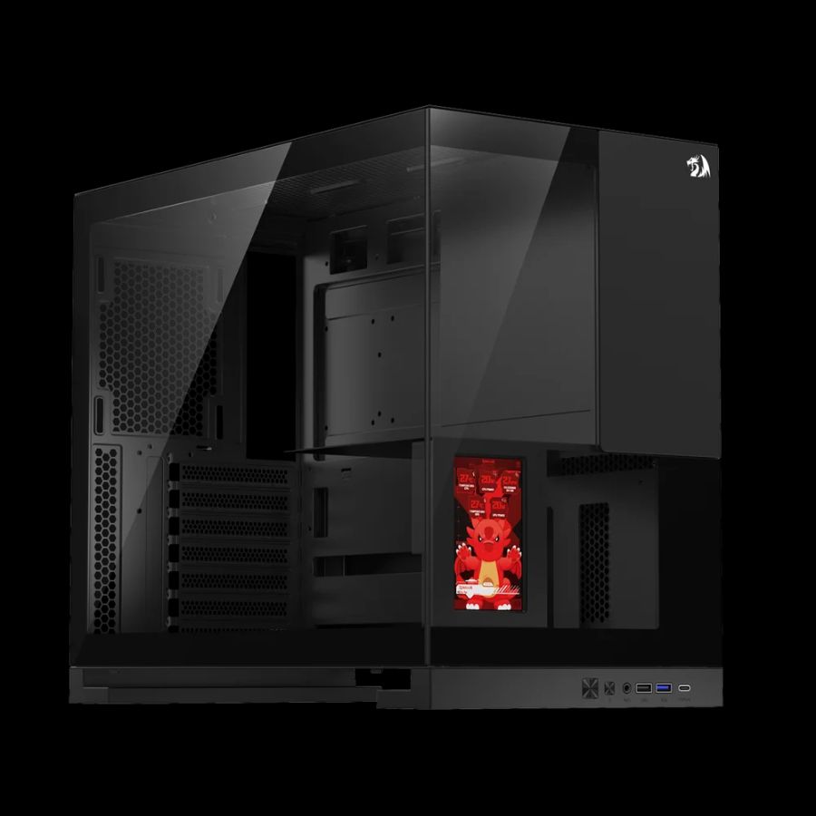 Gabinete Gamer Redragon Eternal Pro Preto Mid Tower com Tela