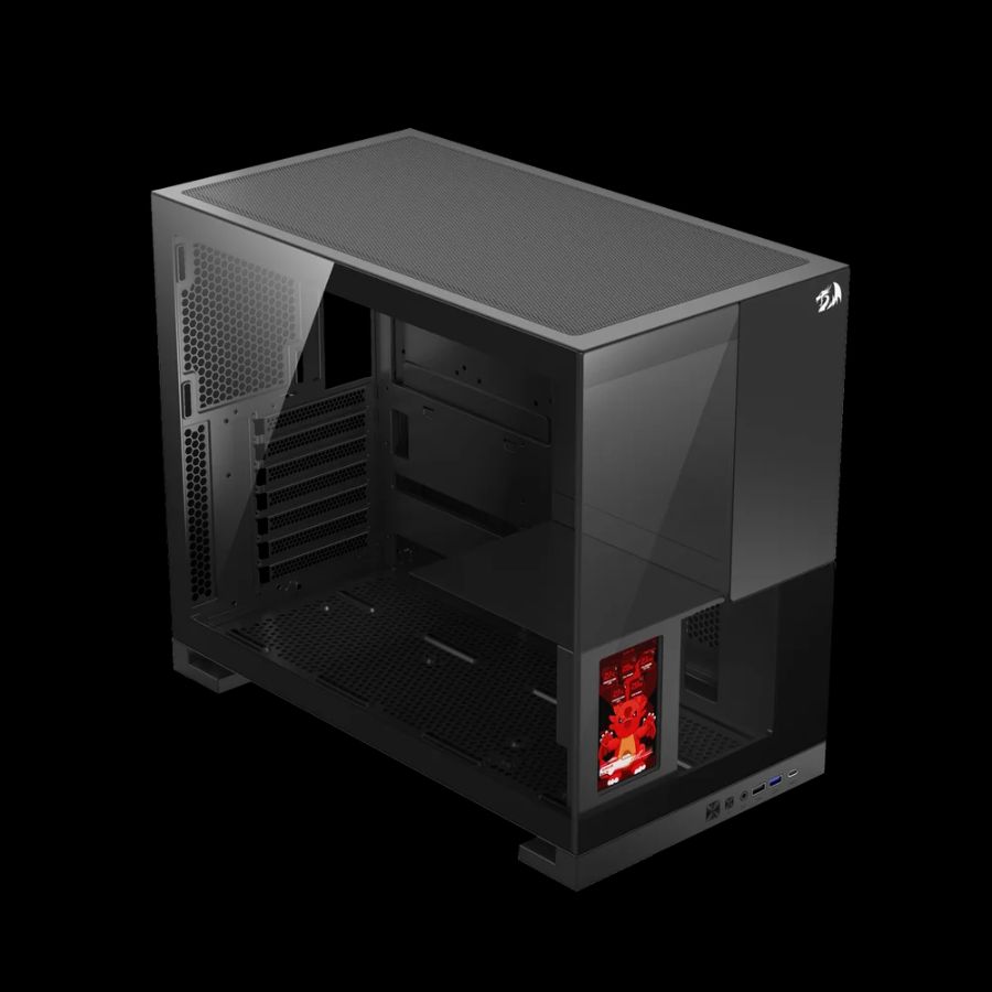 Gabinete Gamer Redragon Eternal Pro Preto Mid Tower com Tela