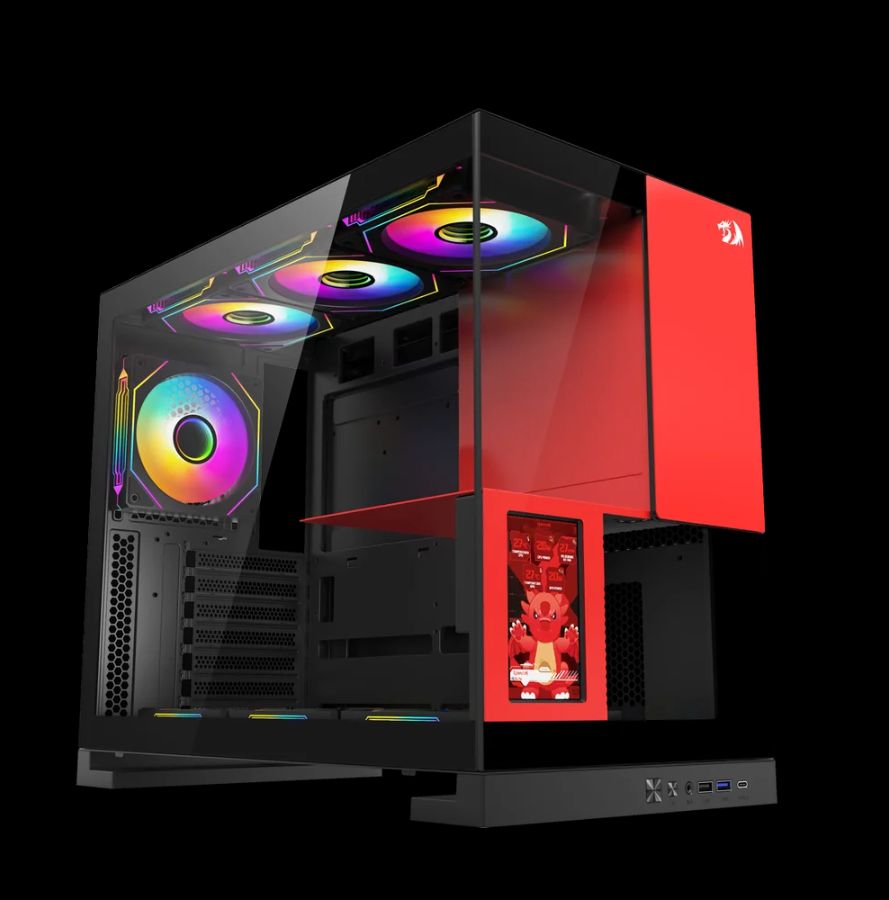 Gabinete Gamer Redragon Eternal Pro Preto e Vermelho CA-613BR