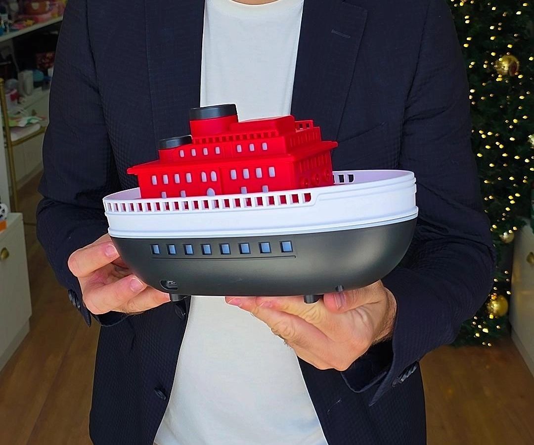 Umidificador, aromatizador, peça decorativa e luminária Barco