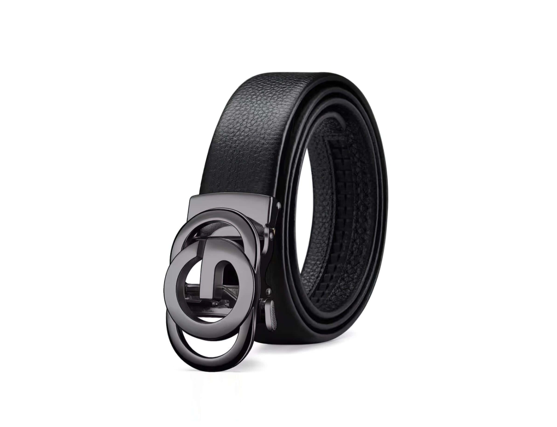 Cinturón negro con hebilla doble