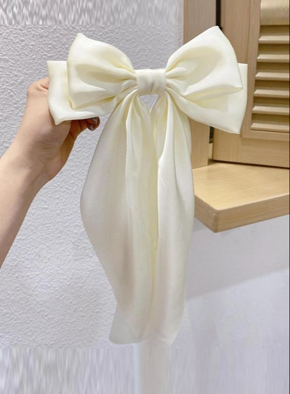 LAZO DE CINTA SATINADA BLANCA PARA CABELLO