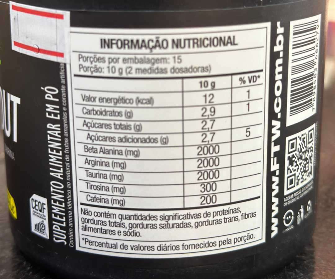 Pré treino diabo verde 150g S/FRUTAS AMARELAS
