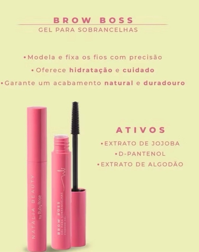 Brow Bross Gel para Sobrancelhas - Natália Beauty - Ruby Rose