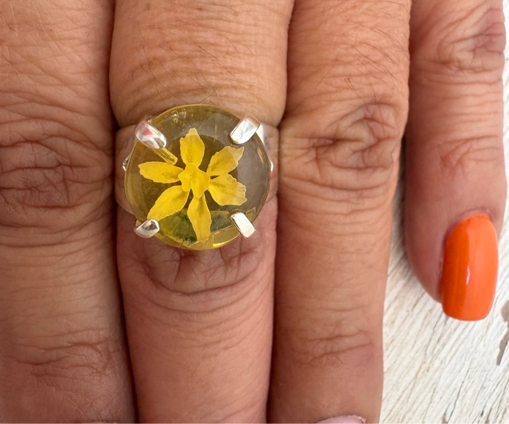 Anillo Ámbar Grabado