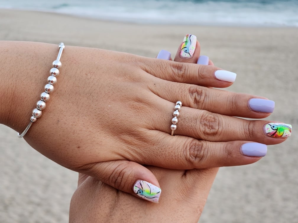 Anillo Antiestrés con Perlas