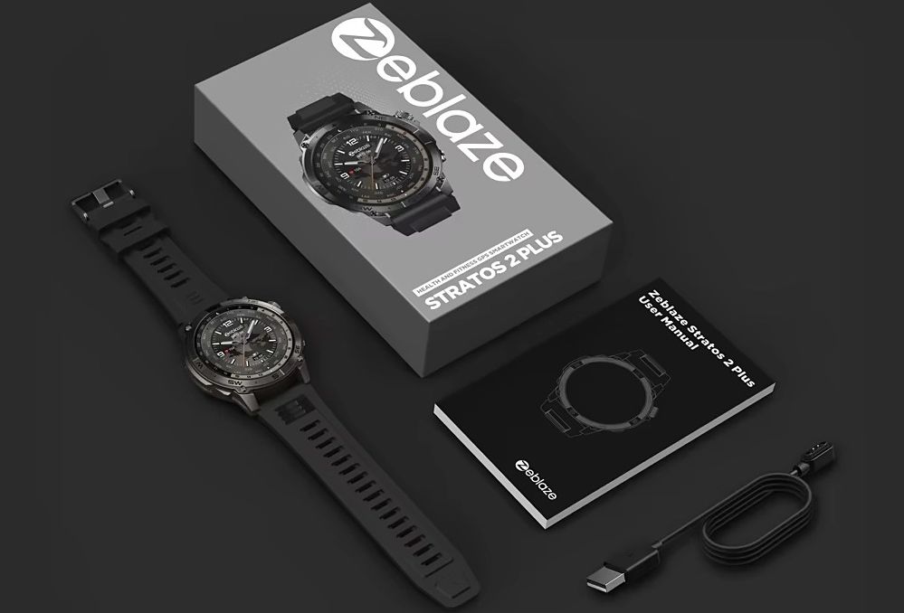 Zeblaze Stratos 2 Plus GPS | Strava Amoled Treinos Saúde | 3 Pulseiras