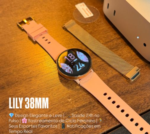 Zeblaze Elegance Two 38mm | Amoled Treinos Saúde | 2 pulseiras