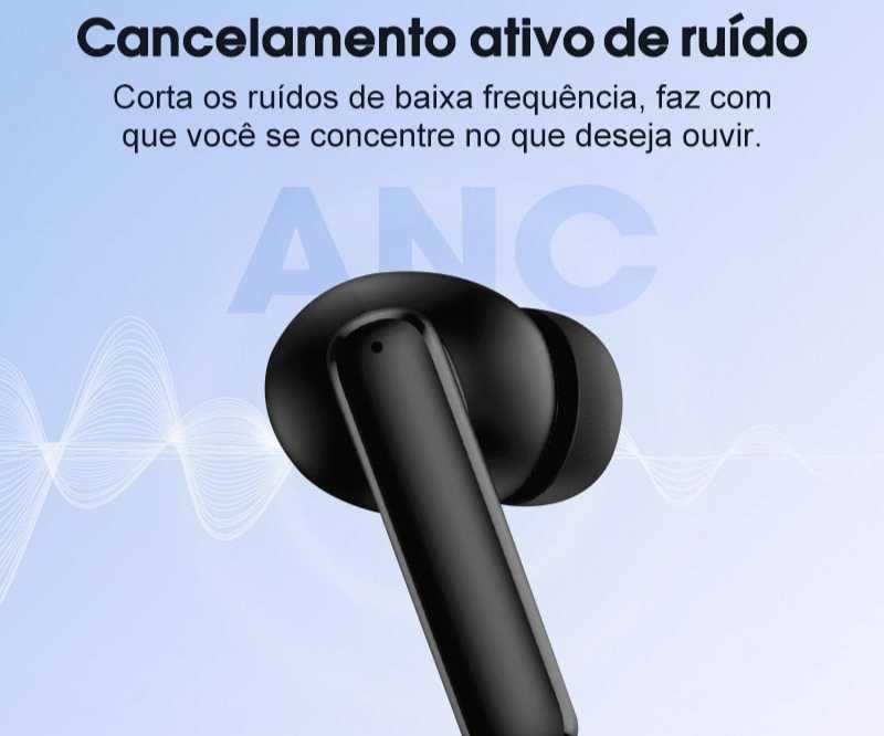 Fone Qcy T13 ANC Sem Fio, Bluetooth 5.3 Com Cancelamento De Ruído Ativo