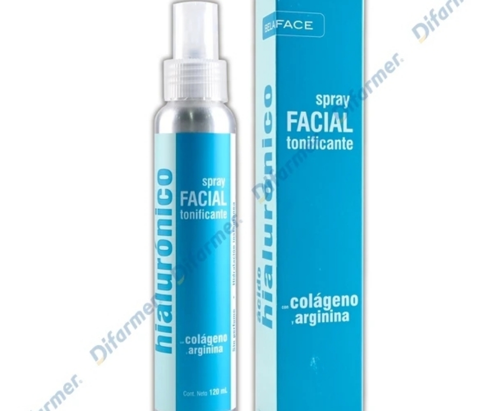 ÁCIDO HIALURÓNICO SPRAY FACIAL TONIFICANTE Fco. 120 ML.
Ácido hialurónico, colágeno y arginina