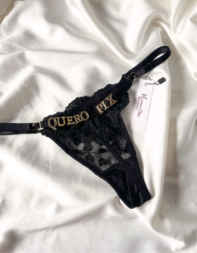Calcinha tule bordado personalizável