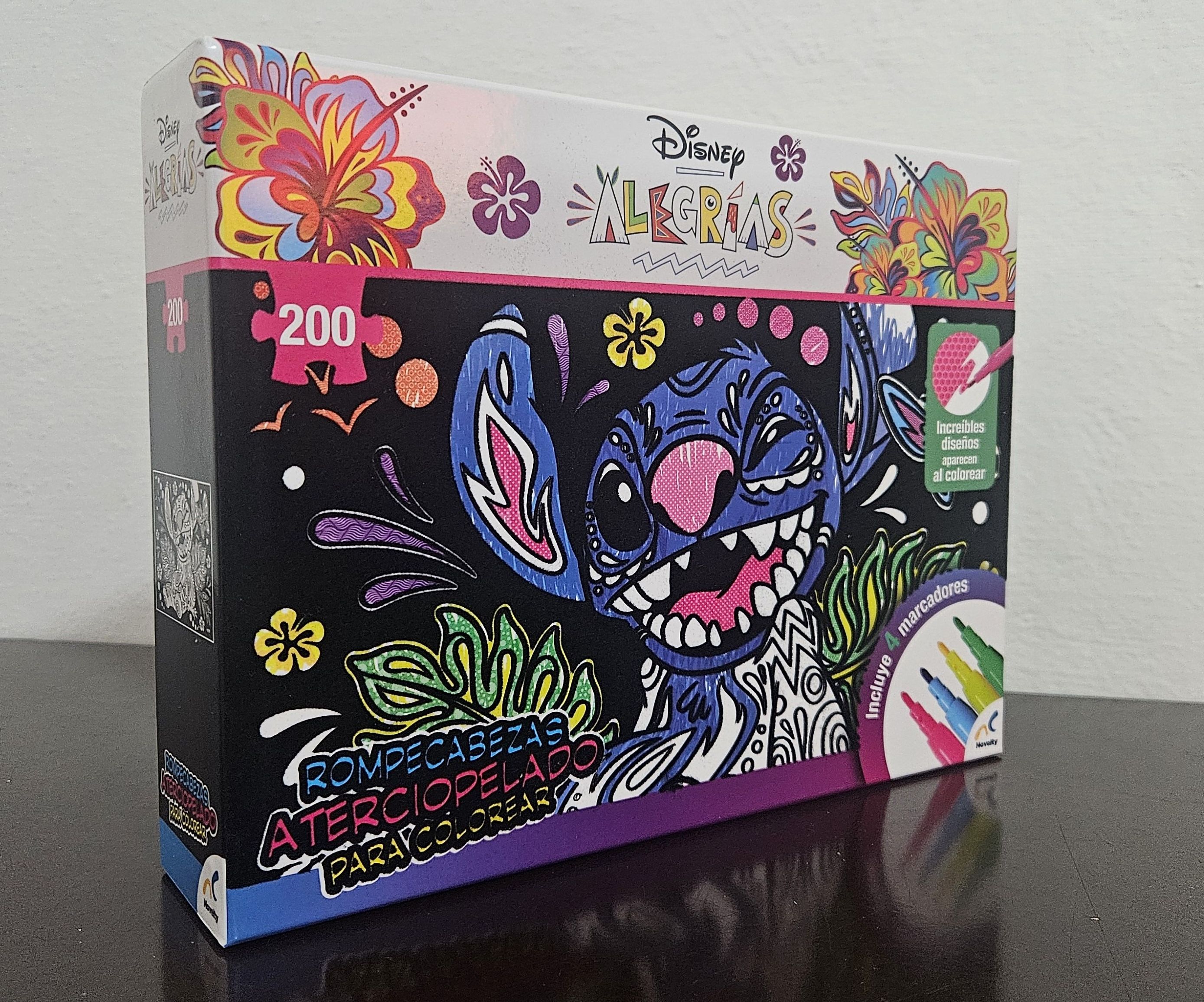 Rompecabezas Novelty 200 Pzas Colorea Aterciopelado- Stitch