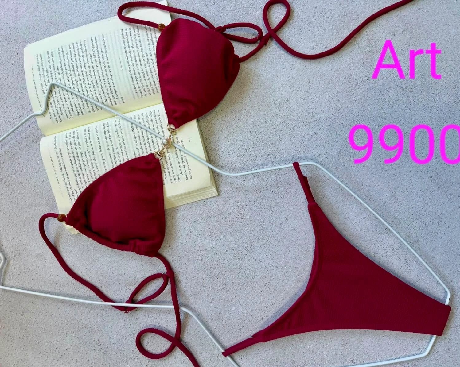BIKINI LABRADA CON DIJE PERLA Y LESS REGULABLE ART: 9900